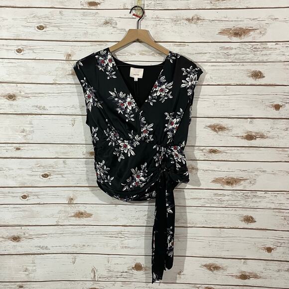 NWT Cinq à Sept Brenna Top - Black Multi - Medium - Picture 14 of 15